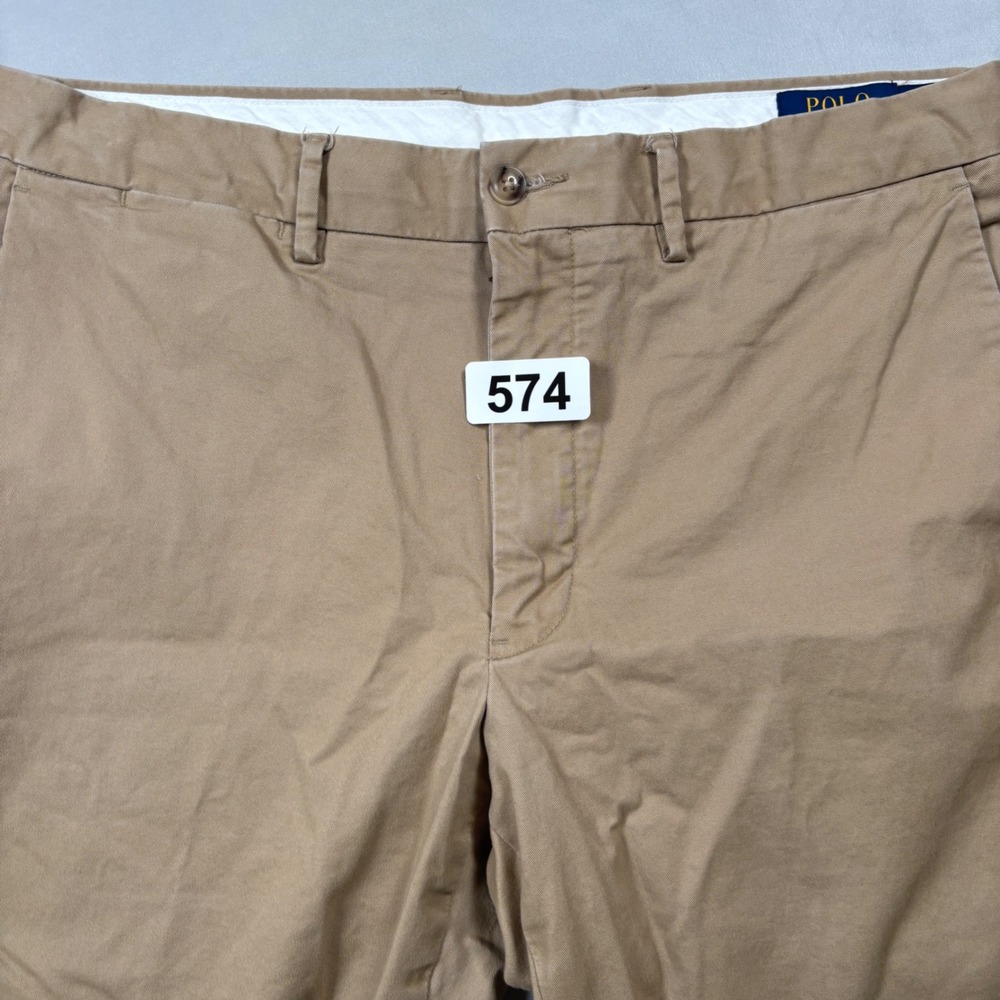 Polo Ralph Lauren Chino Pants Men 34x30 Tan Stretch Straight Fit Khakis - Picture 11 of 11